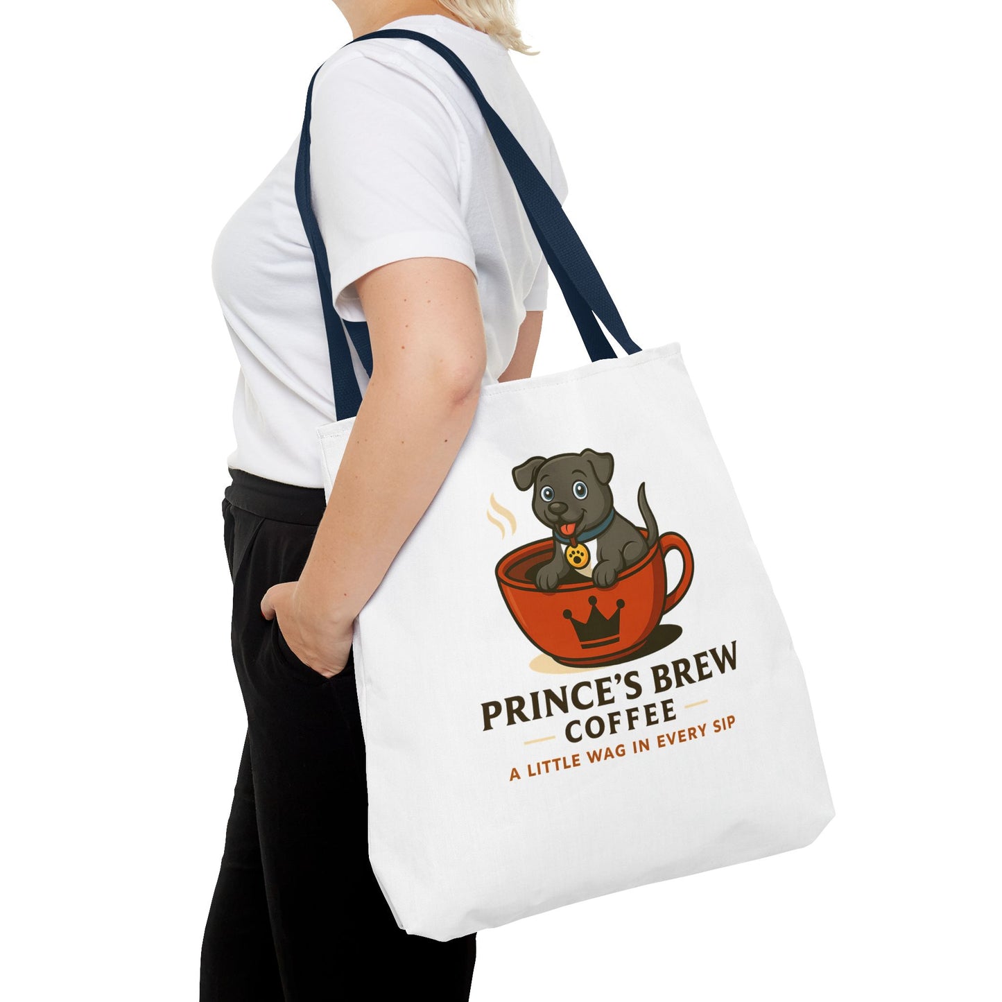 Dog-Themed Coffee Tote Bag - "Prince's Brew Coffee" Design