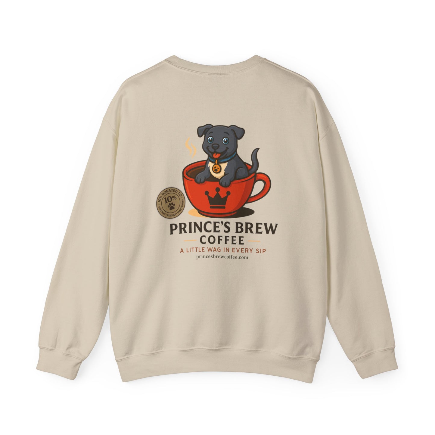Prince’s Brew Coffee Sweatshirt — Cute Puppy in Coffee Cup Crewneck