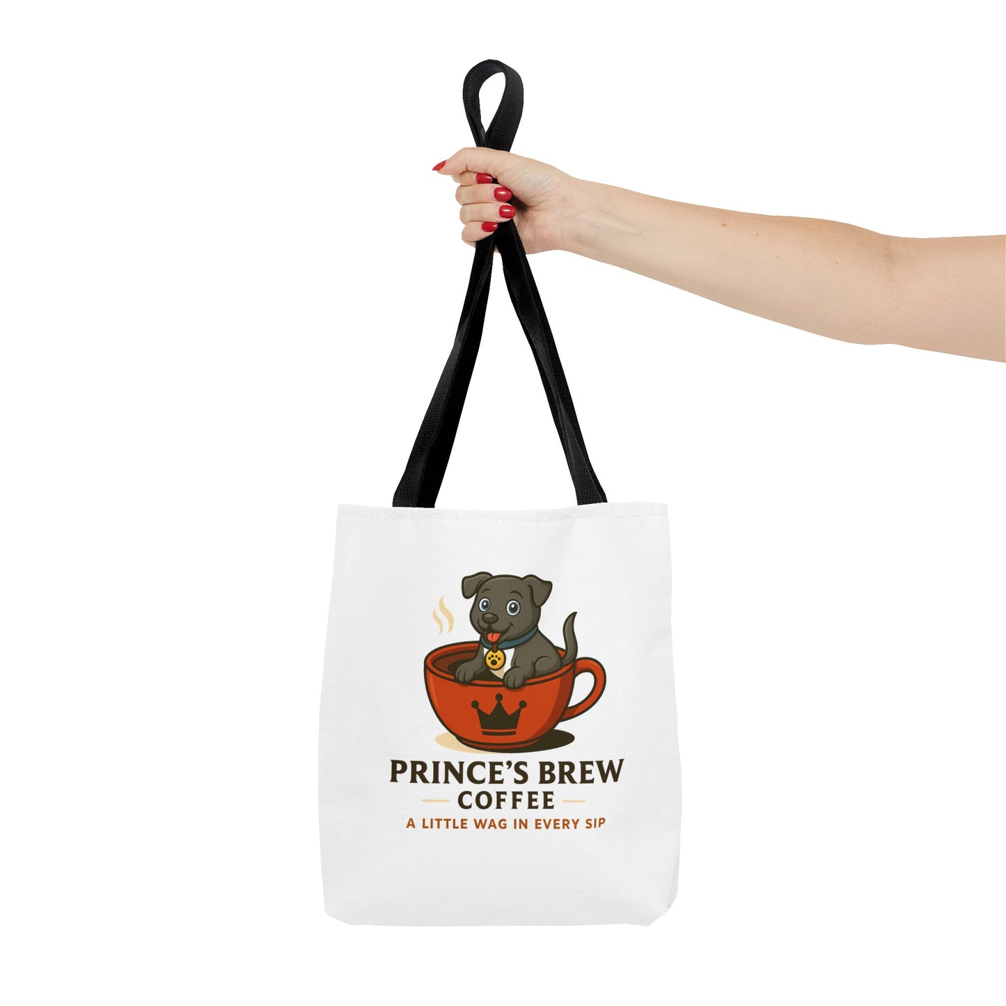Dog-Themed Coffee Tote Bag - "Prince's Brew Coffee" Design