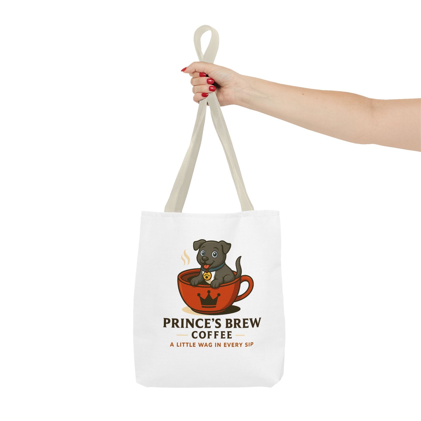 Dog-Themed Coffee Tote Bag - "Prince's Brew Coffee" Design