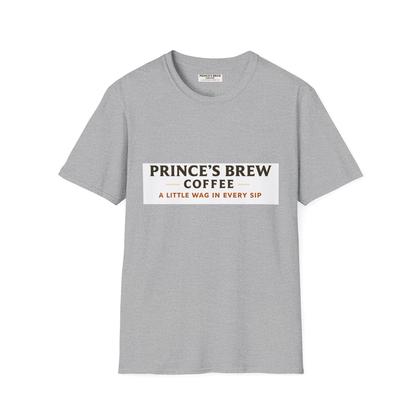 Prince's Brew Coffee Unisex T-Shirt - A Little Wag In Every Sip