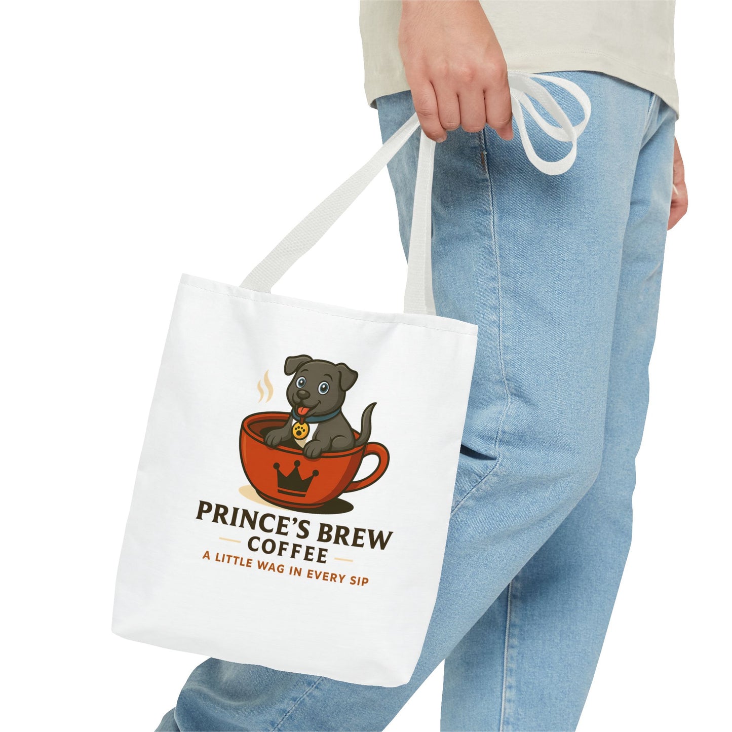 Dog-Themed Coffee Tote Bag - "Prince's Brew Coffee" Design