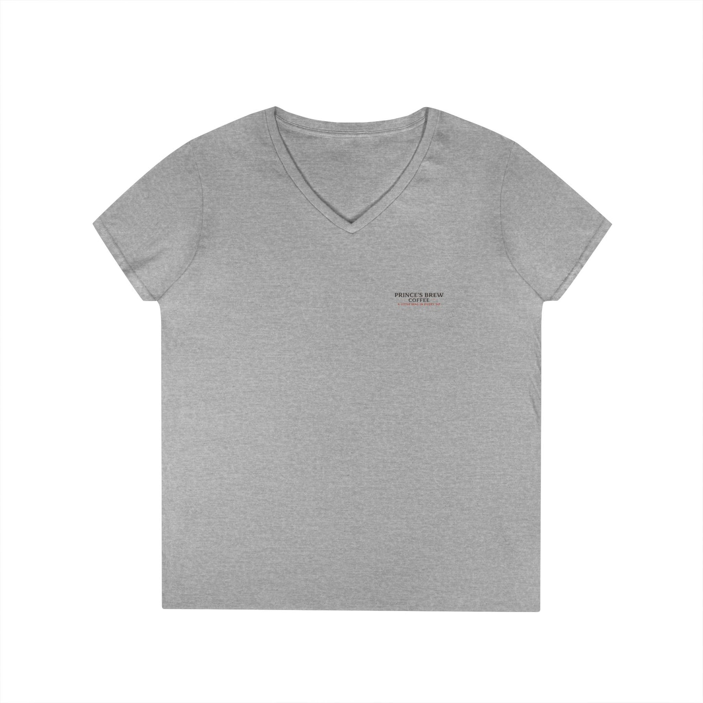 Prince’s Brew Coffee V-Neck Tee — 'A Little Wag in Every Sip'