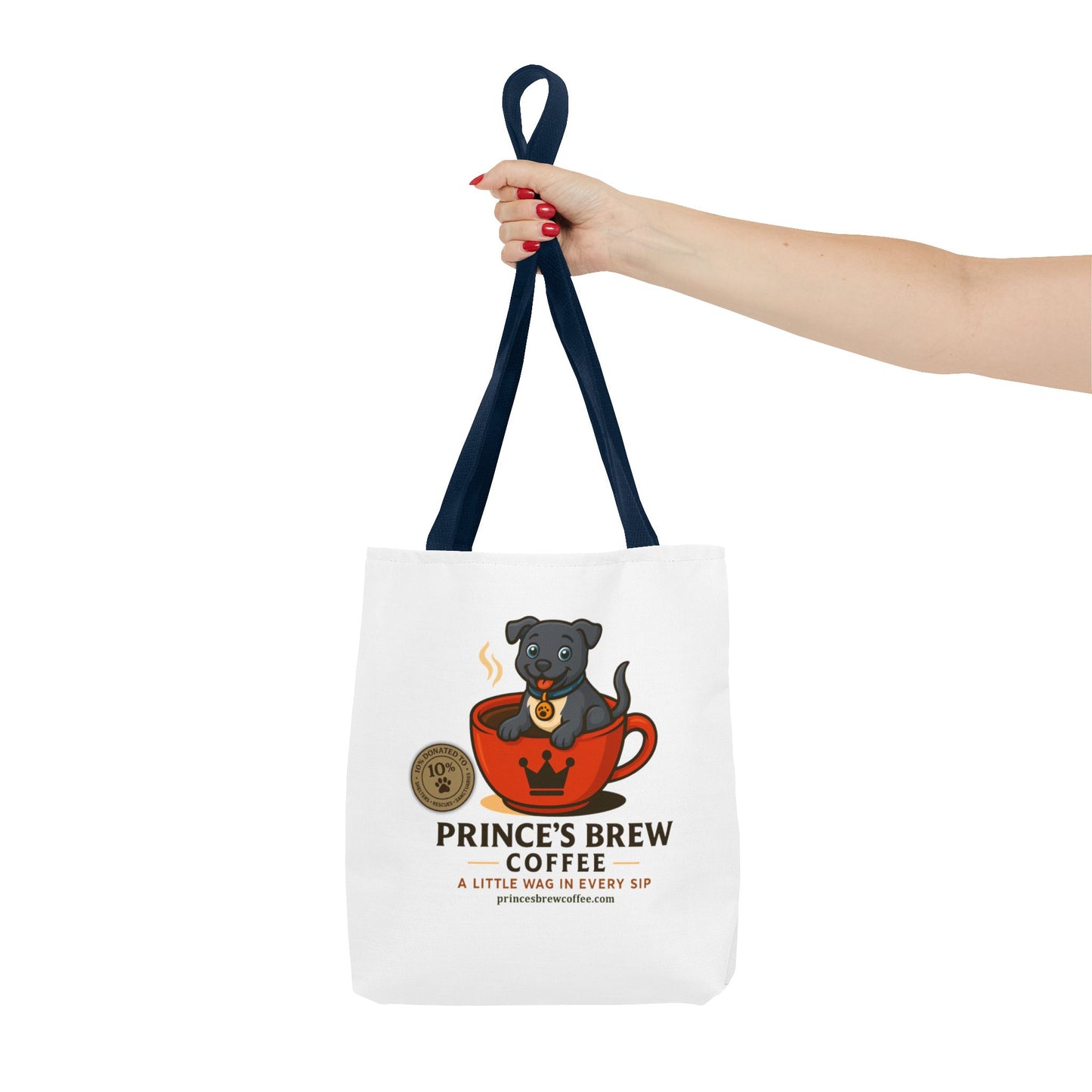 Dog-Themed Coffee Tote Bag - "Prince's Brew Coffee" Design