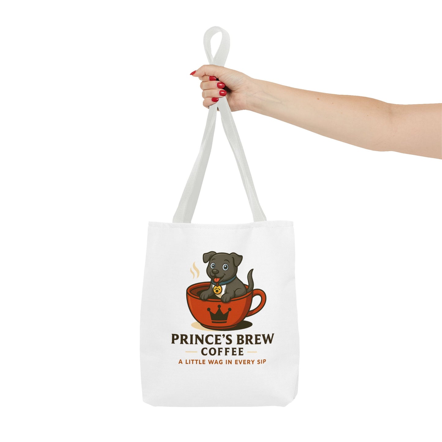 Dog-Themed Coffee Tote Bag - "Prince's Brew Coffee" Design