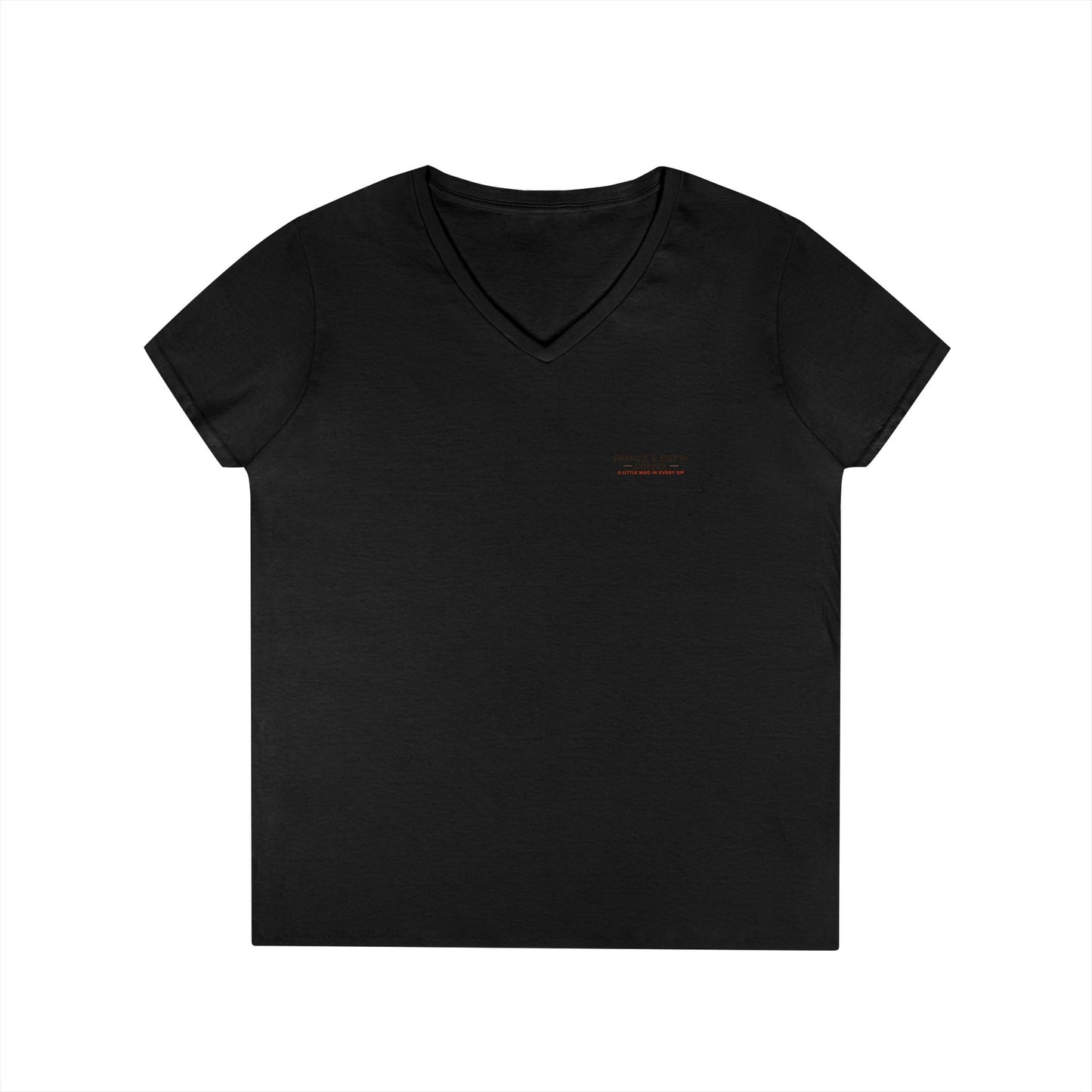 Prince’s Brew Coffee V-Neck Tee — 'A Little Wag in Every Sip'