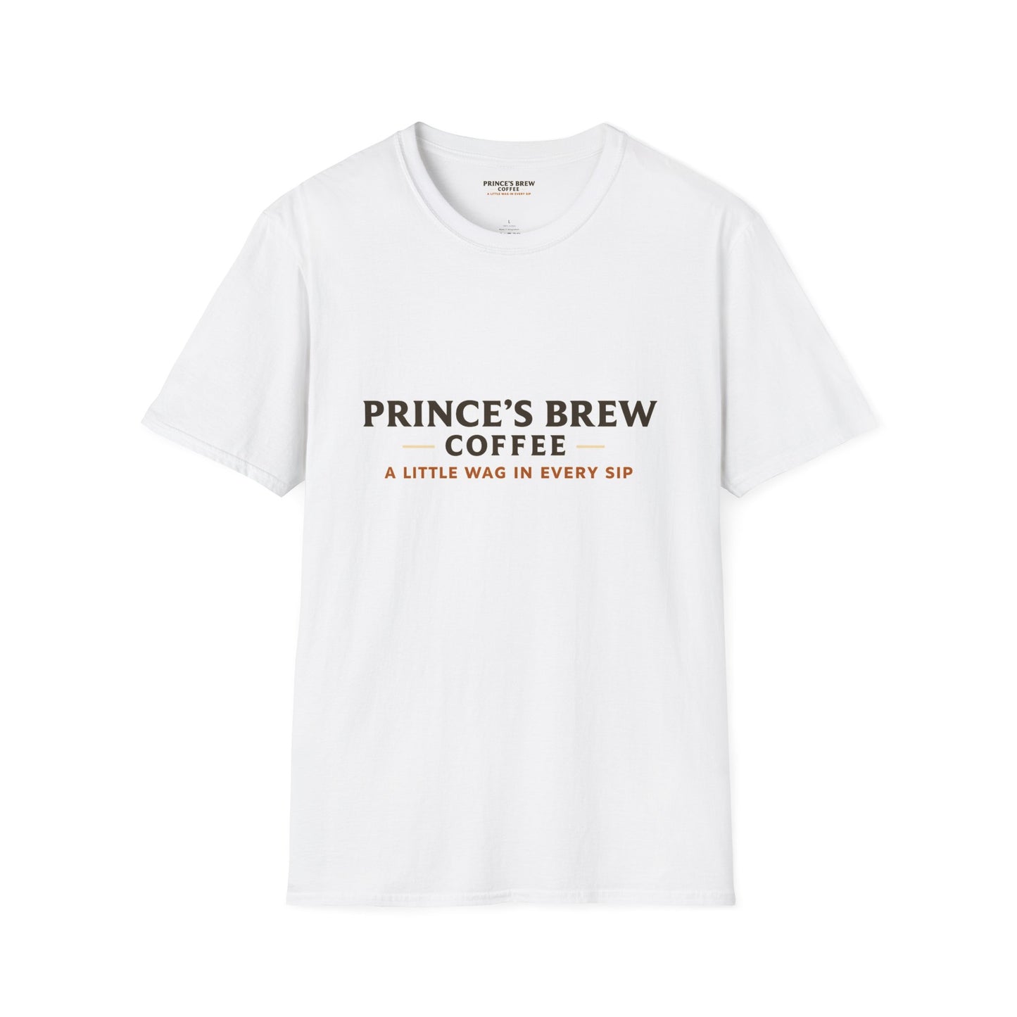 Prince's Brew Coffee Unisex T-Shirt - A Little Wag In Every Sip