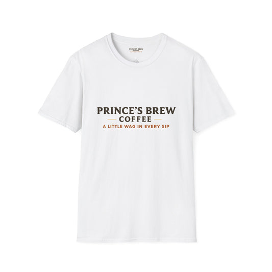 Prince's Brew Coffee Unisex T-Shirt - A Little Wag In Every Sip
