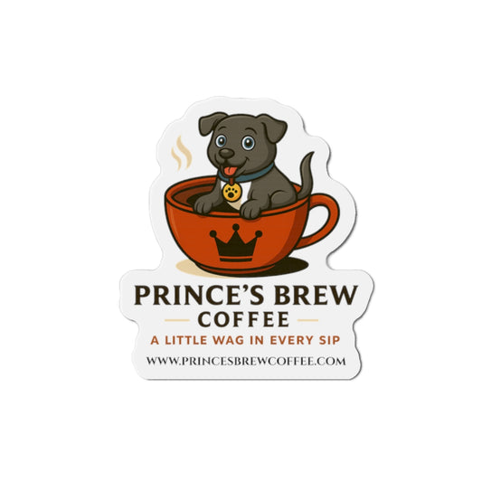 Die-Cut Magnet — Prince’s Brew Coffee Puppy Logo