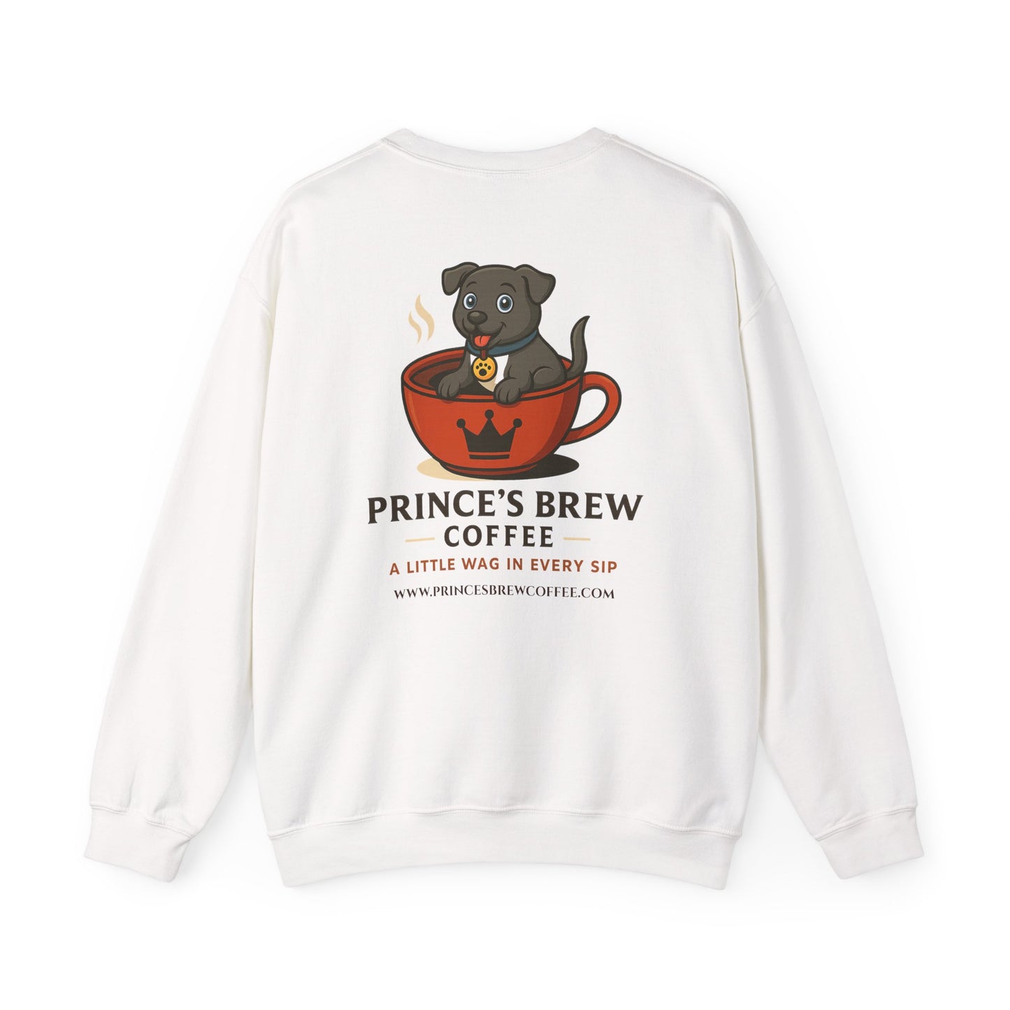 Prince’s Brew Coffee Sweatshirt — Cute Puppy in Coffee Cup Crewneck