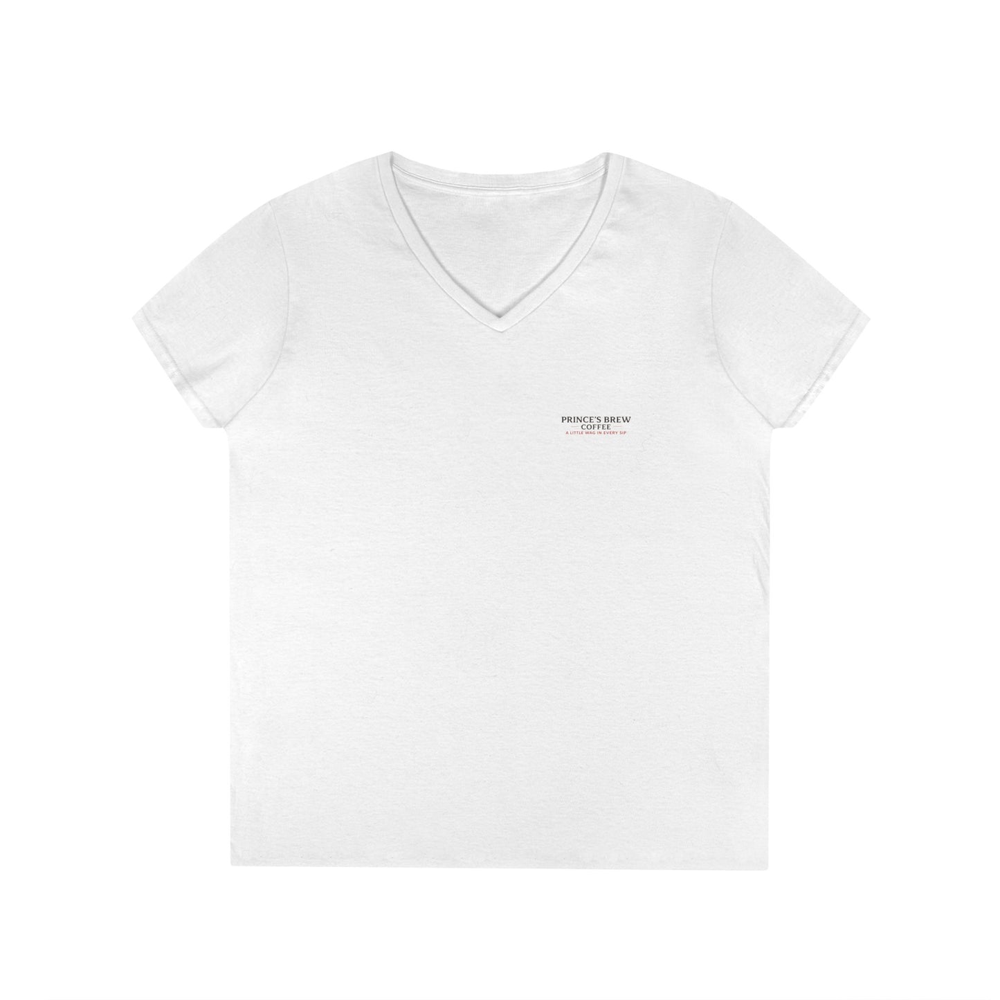 Prince’s Brew Coffee V-Neck Tee — 'A Little Wag in Every Sip'