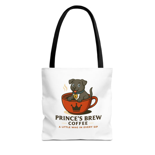 Dog-Themed Coffee Tote Bag - "Prince's Brew Coffee" Design