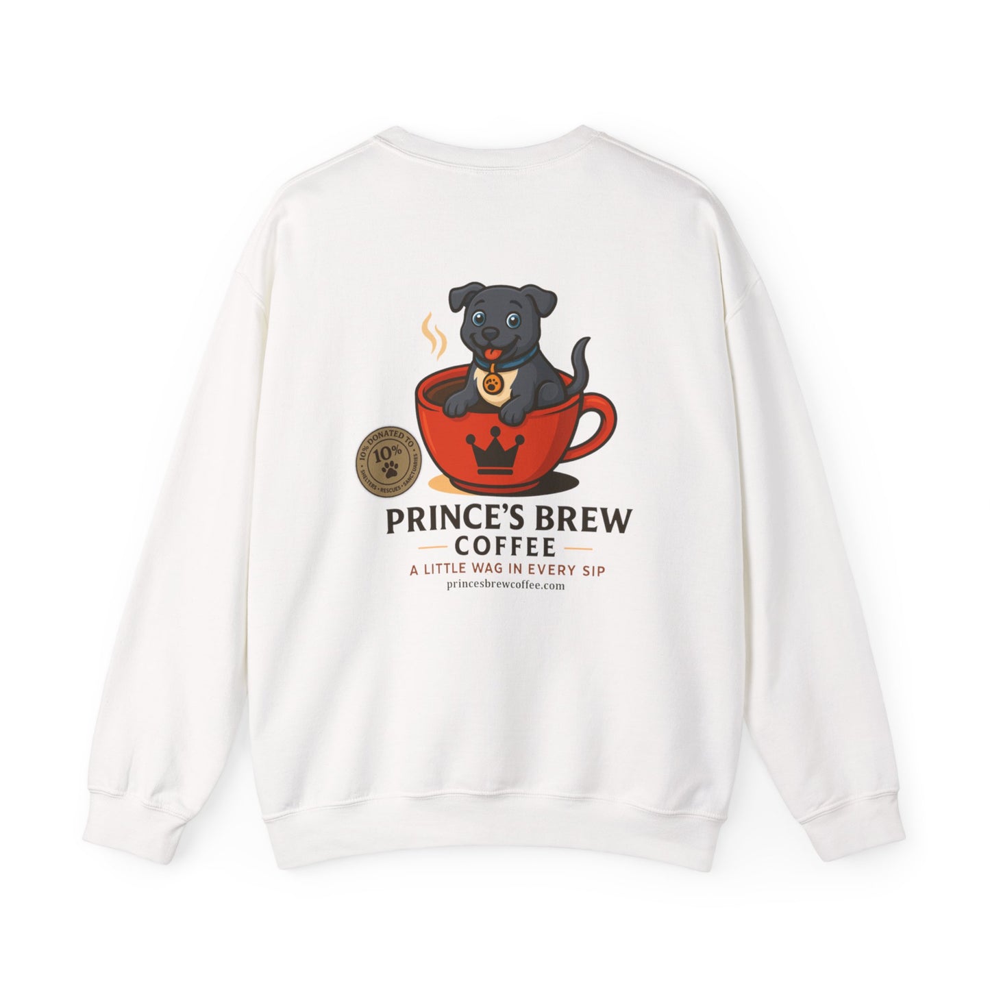 Prince’s Brew Coffee Sweatshirt — Cute Puppy in Coffee Cup Crewneck