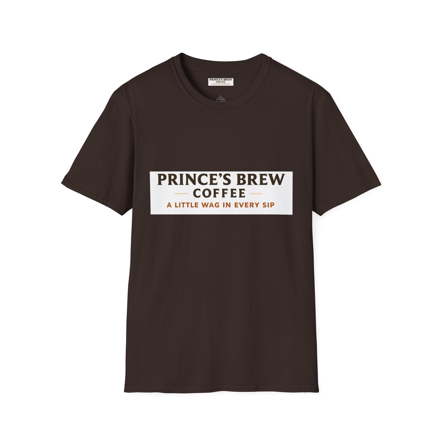 Prince's Brew Coffee Unisex T-Shirt - A Little Wag In Every Sip