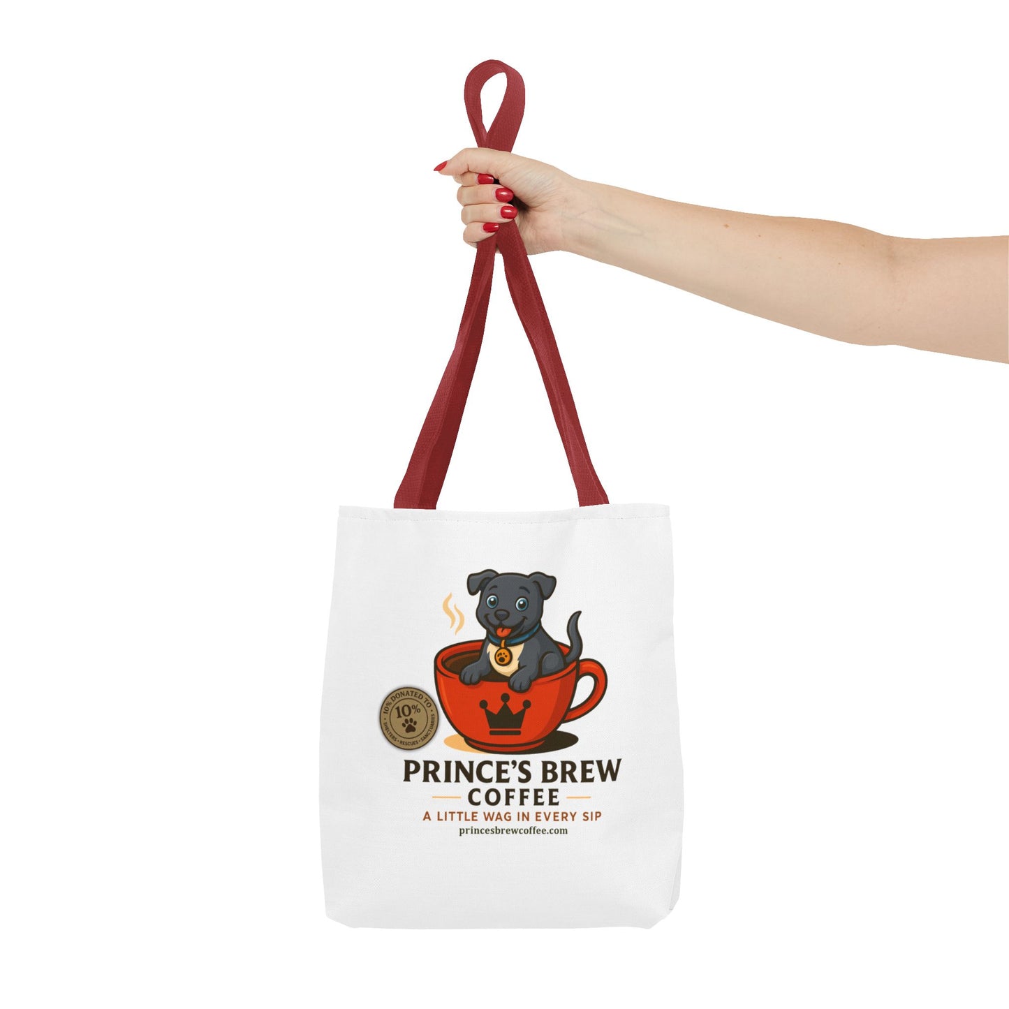Dog-Themed Coffee Tote Bag - "Prince's Brew Coffee" Design