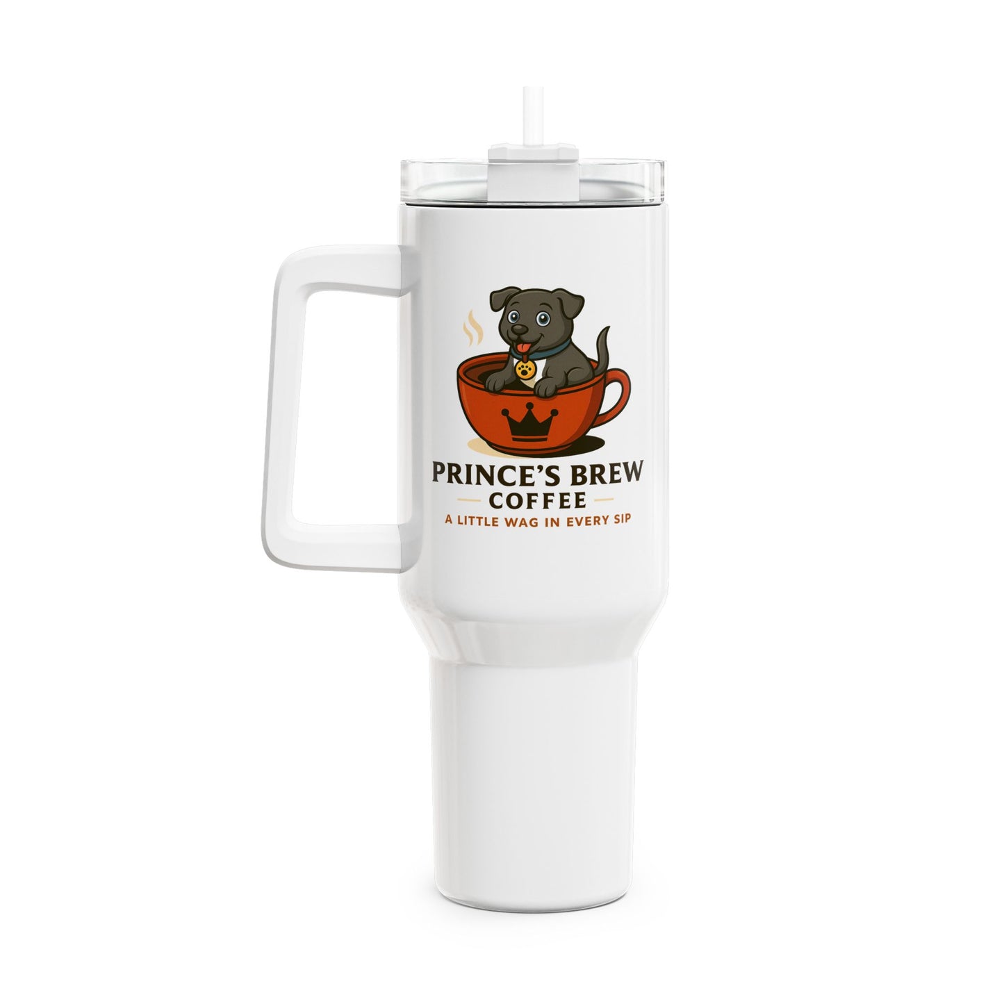 40oz Insulated Travel Tumbler with Handle - Prince's Brew Coffee