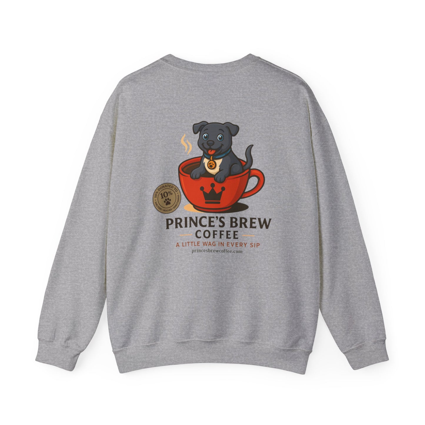 Prince’s Brew Coffee Sweatshirt — Cute Puppy in Coffee Cup Crewneck