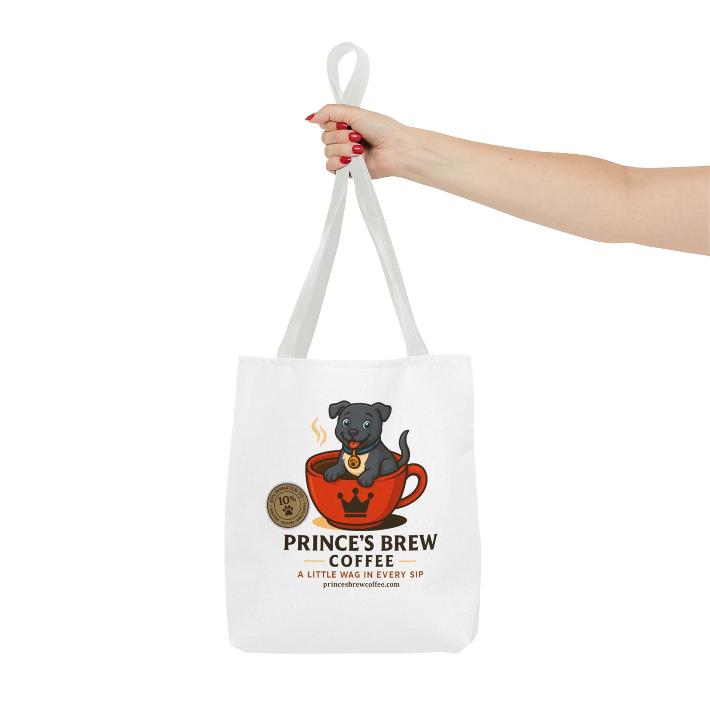 Dog-Themed Coffee Tote Bag - "Prince's Brew Coffee" Design