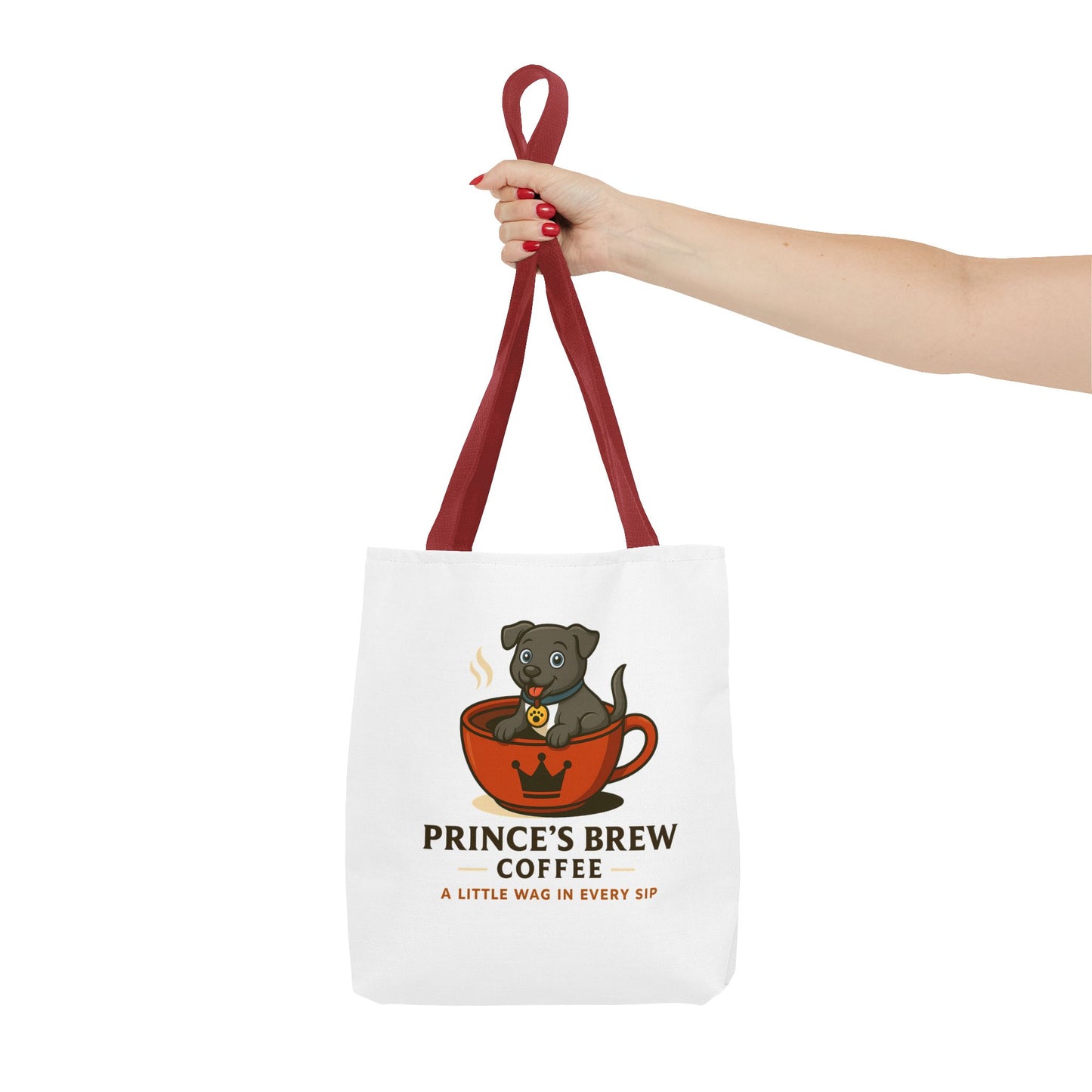 Dog-Themed Coffee Tote Bag - "Prince's Brew Coffee" Design