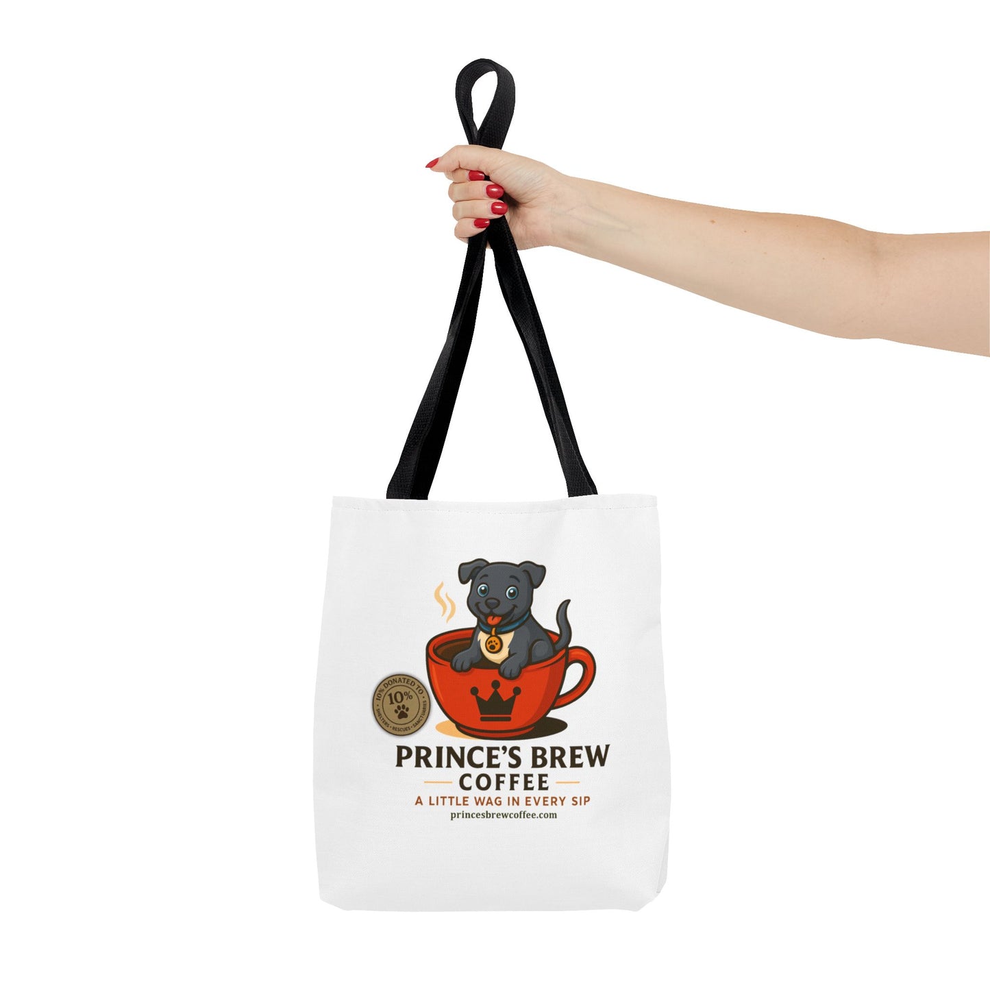 Dog-Themed Coffee Tote Bag - "Prince's Brew Coffee" Design