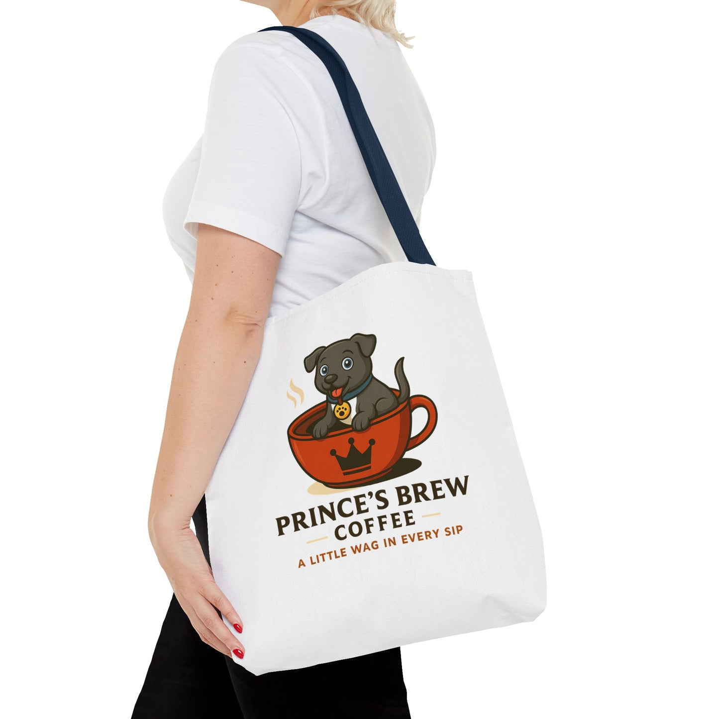 Dog-Themed Coffee Tote Bag - "Prince's Brew Coffee" Design