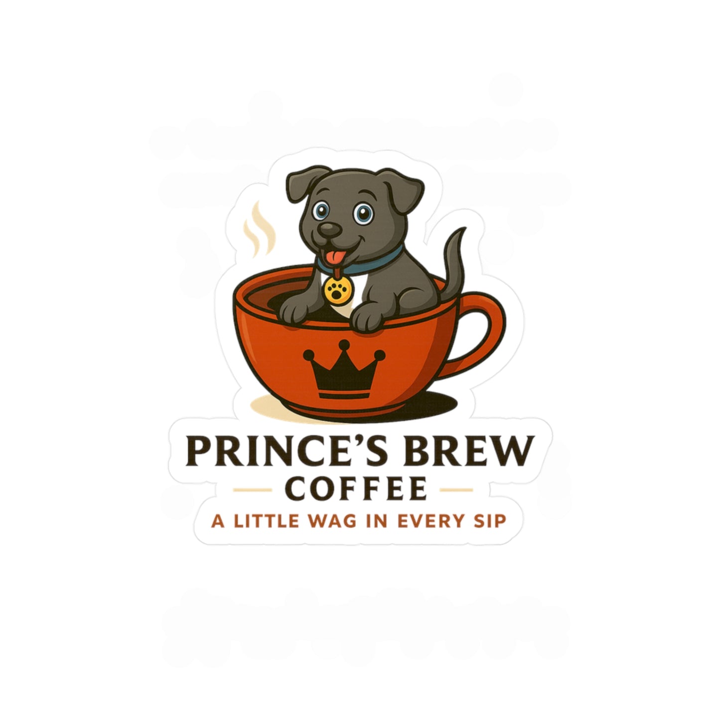 Dog-Themed Vinyl Decals for Coffee Lovers | Prince's Brew Design