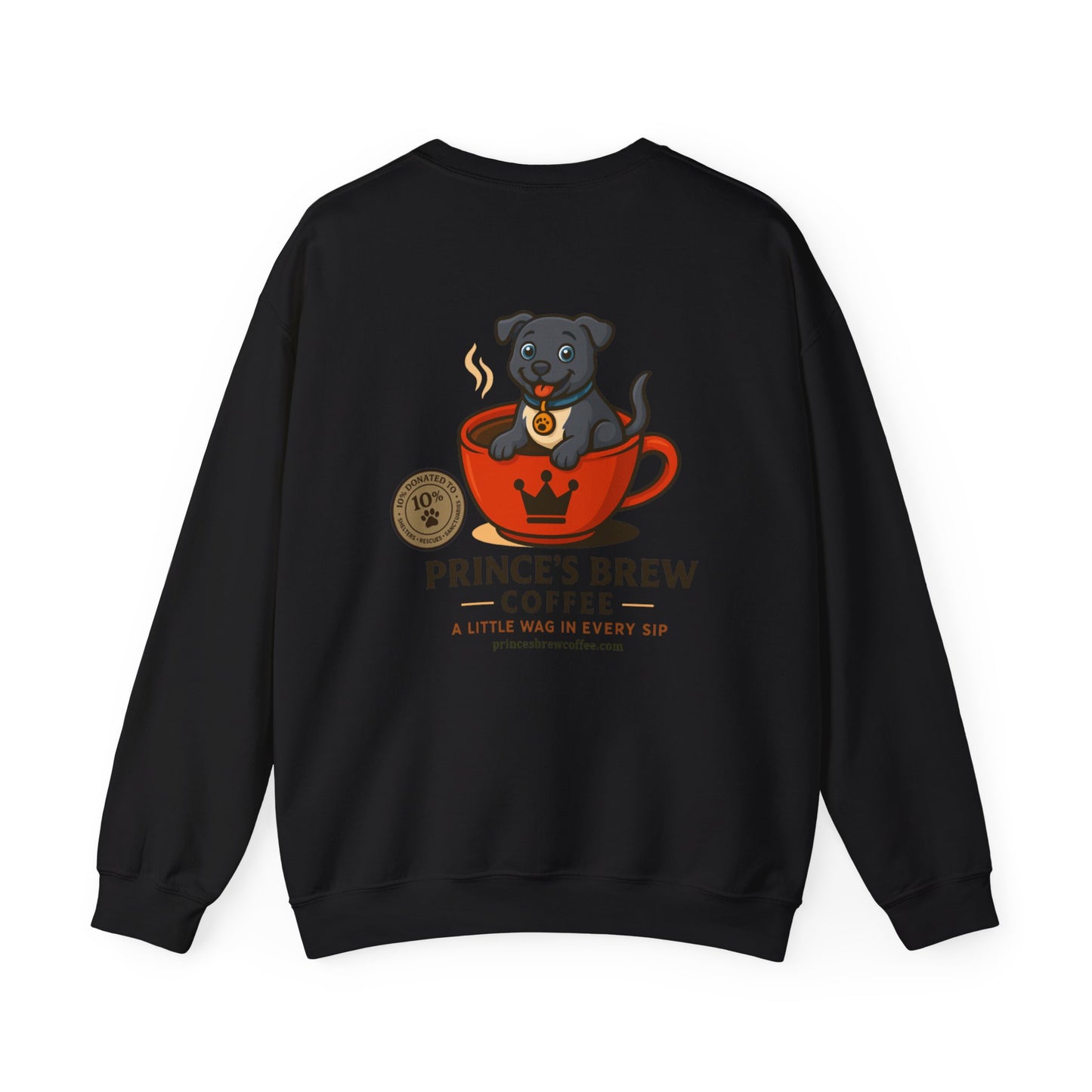 Prince’s Brew Coffee Sweatshirt — Cute Puppy in Coffee Cup Crewneck